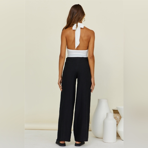 SNDYS Nina Wide Leg Pants Black - Picture 5 of 12